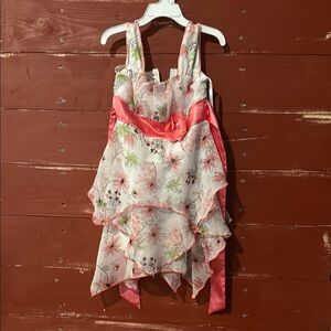 Floral Pink and White Layered Dress